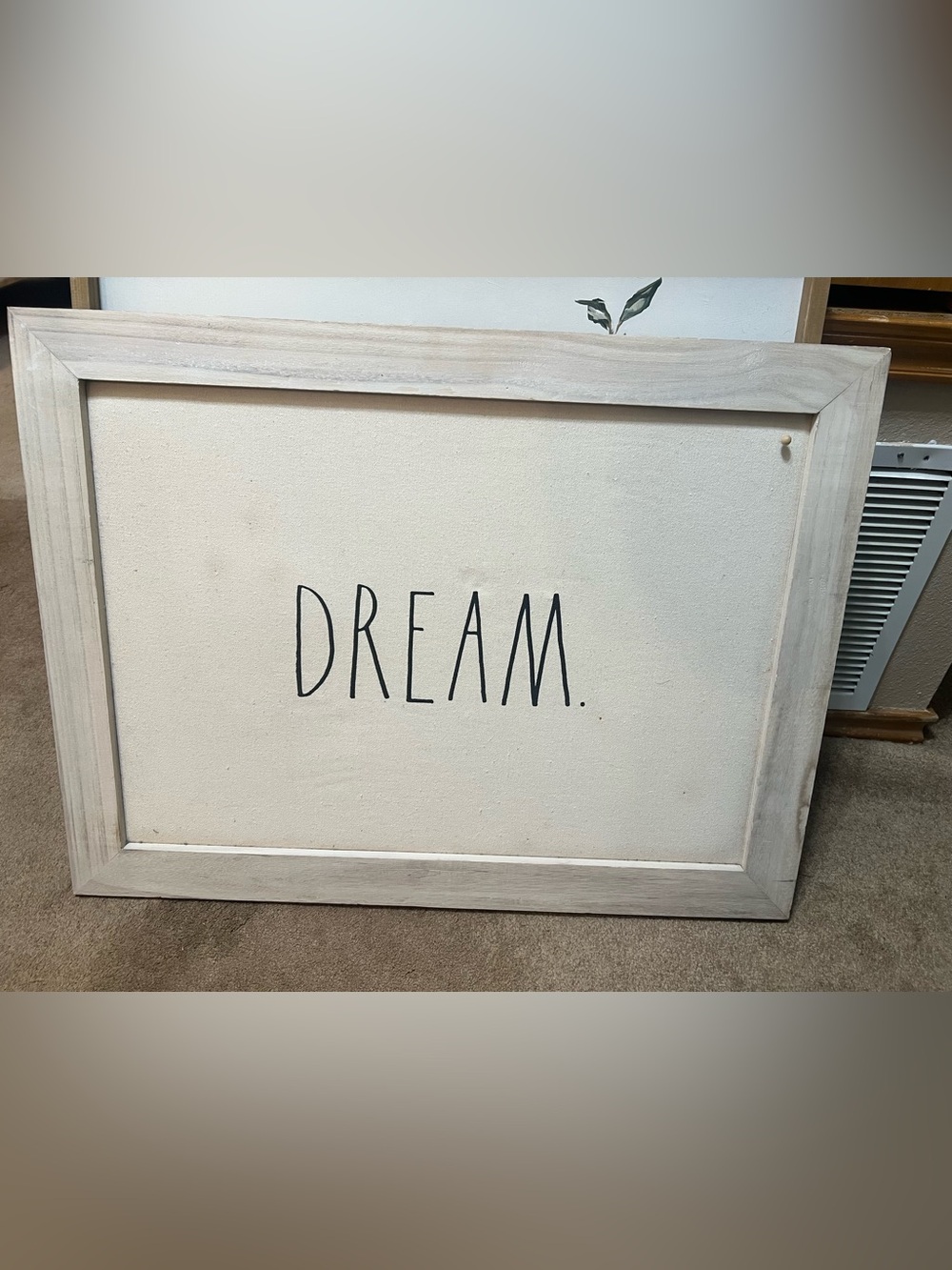 Rae Dunn DREAM. Canvas Wall Art - Black on Cream